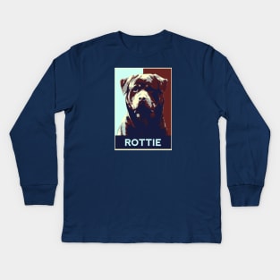 Rottweiler Pop Art Kids Long Sleeve T-Shirt